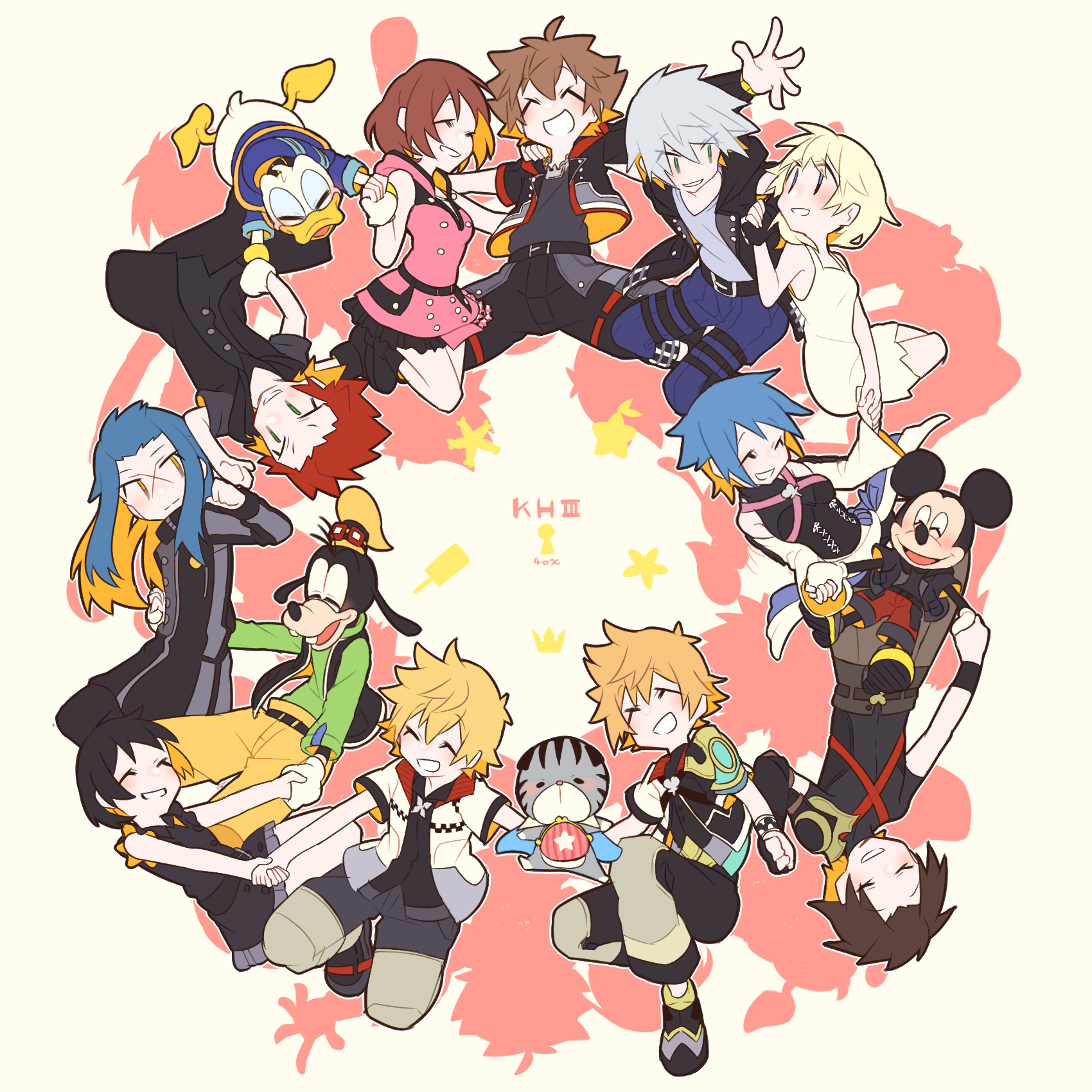 Sora Kairi Aqua Roxas Xion And 12 More Kingdom Hearts And 1 More Drawn By Kitsune No Ko Danbooru