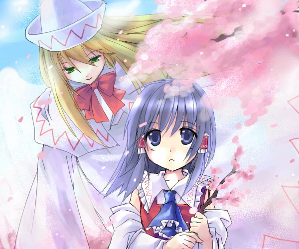 hakurei reimu and lily white (touhou) drawn by asahina