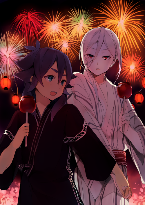 afuro terumi and kishibe taiga (inazuma eleven and 1 more) drawn by tokio_neo