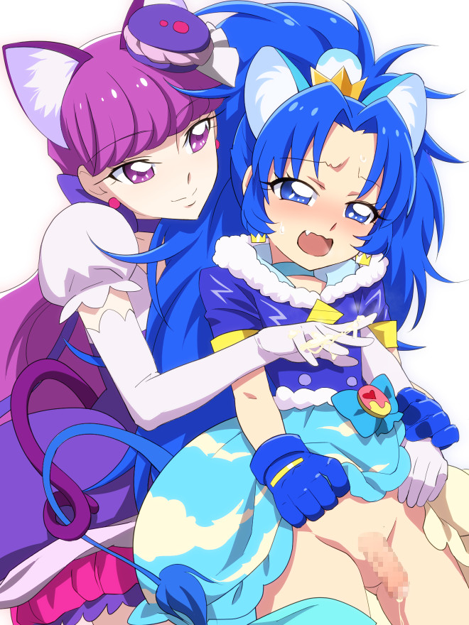 kotozume yukari, tategami aoi, cure macaron, and cure gelato (precure and 1 more) drawn by mushiro_(nijie728995)