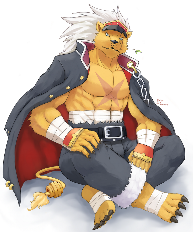 bancholeomon (digimon and 1 more) drawn by beardcat