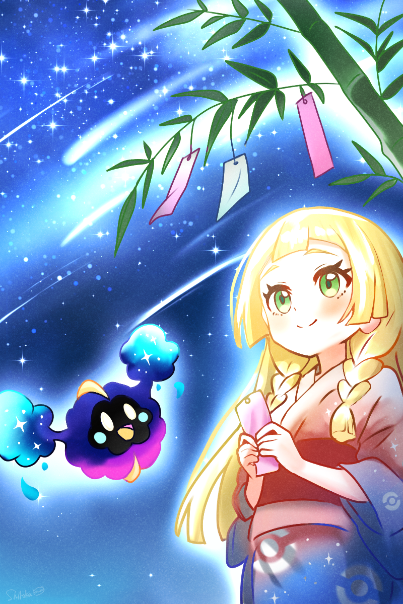 lillie and cosmog (pokemon and 1 more) drawn by shirokumaru_(yafm7388)