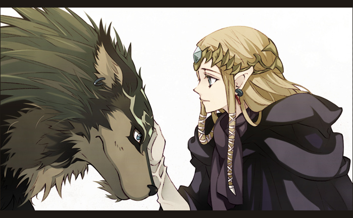 link, princess zelda, and wolf link (the legend of zelda and 1 more) drawn by kame_tora