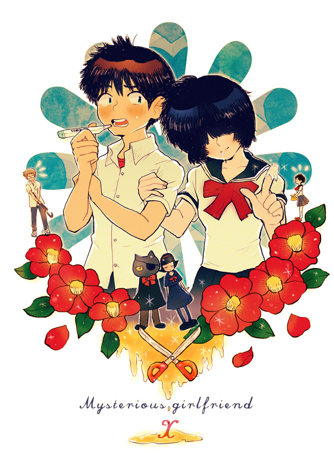 urabe mikoto, oka ayuko, tsubaki akira, and ueno kouhei (nazo no kanojo x) drawn by ken_(shiyu)