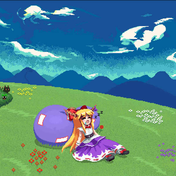 kaenbyou rin, reiuji utsuho, and ibuki suika (touhou) drawn by the_hammer