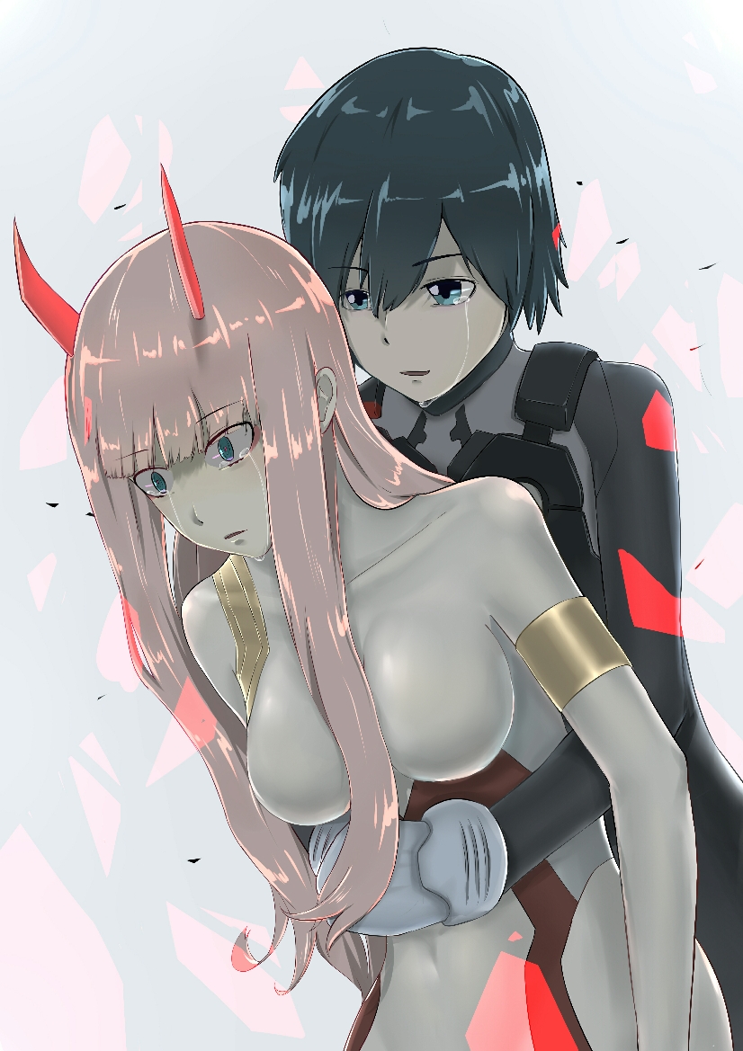 zero two and hiro (darling in the franxx) drawn by x458132584