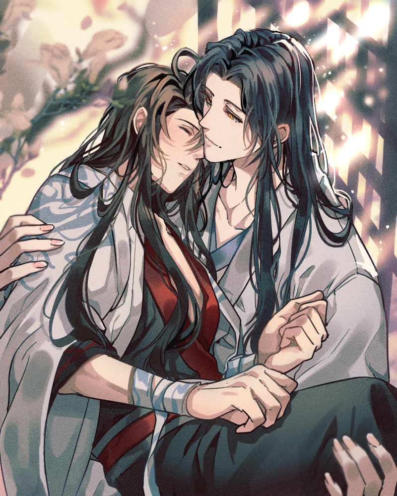 wei wuxian and lan wangji (modao zushi) drawn by ronpu_cooing