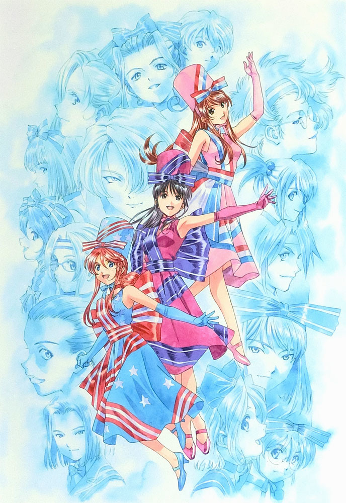 shinguuji sakura, kanzaki sumire, erica fontaine, iris chateaubriand, ri kouran, and 13 more (sakura taisen and 3 more) drawn by matsubara_hidenori