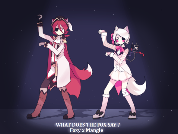 foxy and mangle (five nights at freddy's and 2 more) drawn by lulu-999
