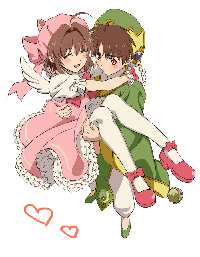 kinomoto sakura and li syaoran (cardcaptor sakura) drawn by sakutarou_(yuki3931)