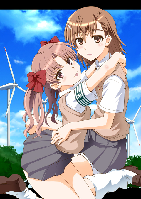 misaka mikoto and shirai kuroko (toaru majutsu no index and 1 more) drawn by mutsuki_ginji