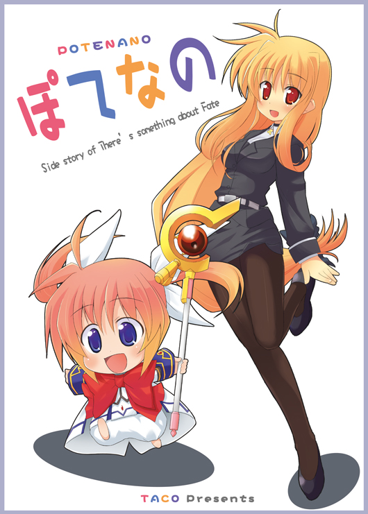 fate testarossa, takamachi nanoha, and raising heart (lyrical nanoha and 2 more) drawn by sw_(taco)
