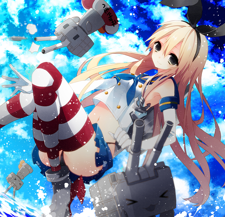 shimakaze and rensouhou-chan (kantai collection) drawn by en_(be8_jacky)