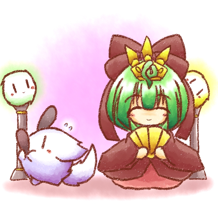 kagiyama hina and kedama (touhou) drawn by tilde_(ice_cube)