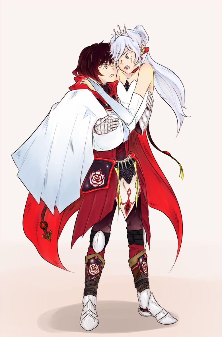 ruby rose and weiss schnee (rwby) drawn by bannahnah