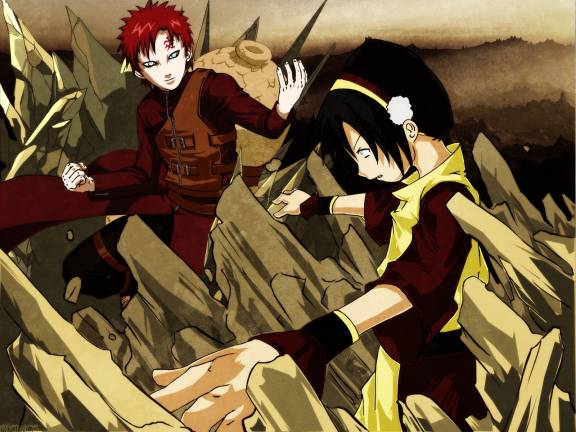 toph beifong and gaara (naruto and 3 more)