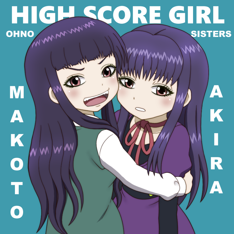 oono akira and oono makoto (high score girl) drawn by onomekaman