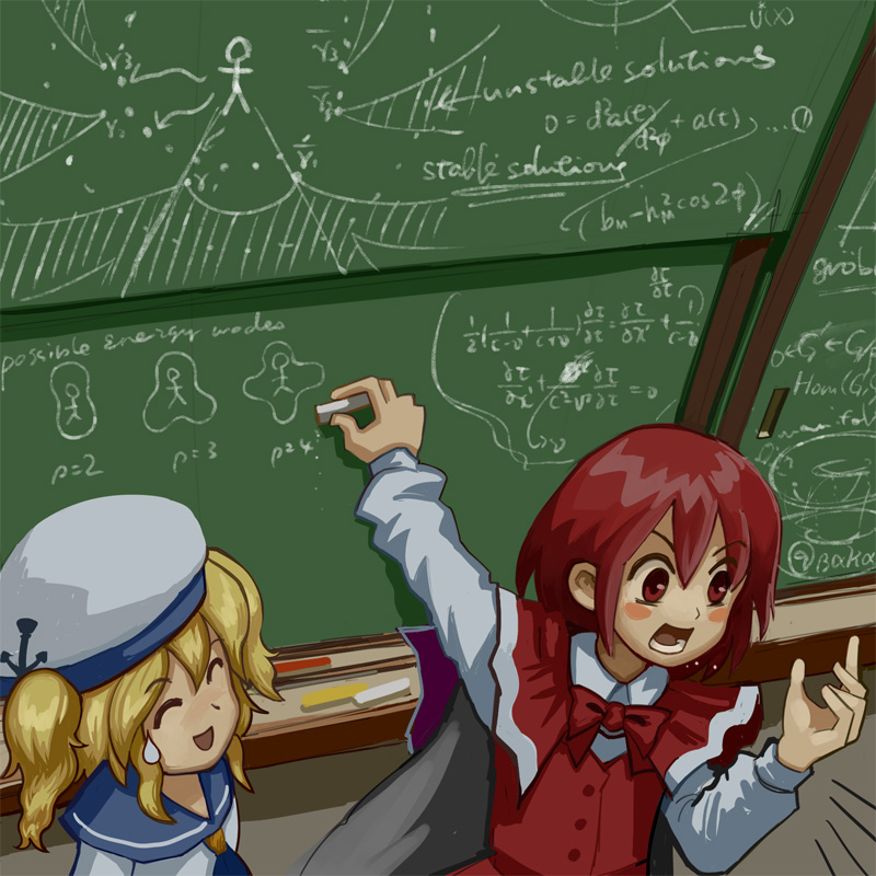 okazaki yumemi and kitashirakawa chiyuri (touhou) drawn by maku_(wasabishock)