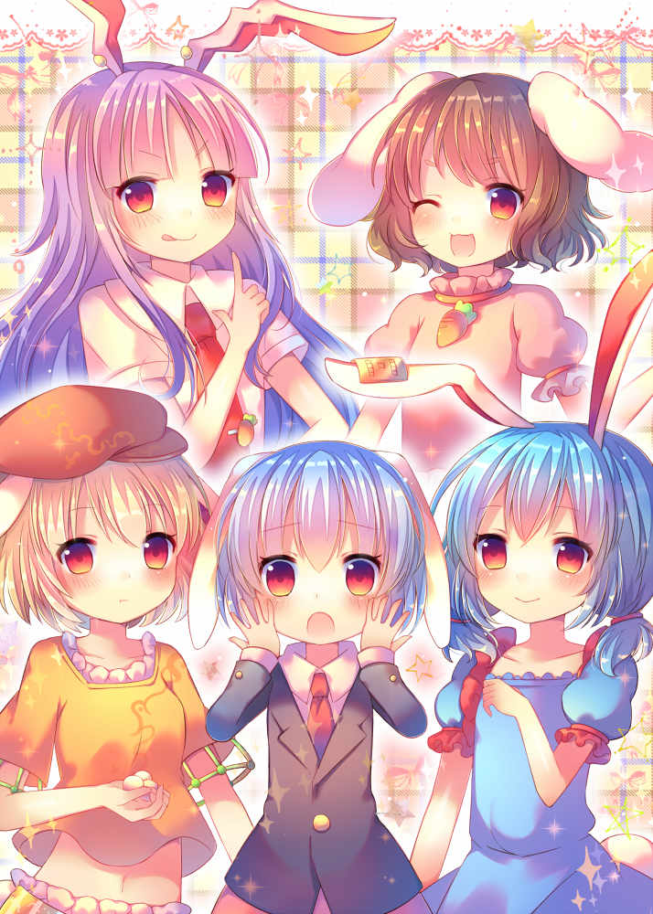 reisen udongein inaba, inaba tewi, seiran, ringo, and reisen (touhou) drawn by coa_(chroo_x)