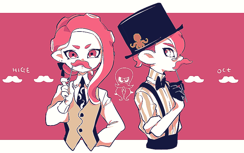 octoling player character, octoling girl, and octoling boy (splatoon) drawn by imaikuy0