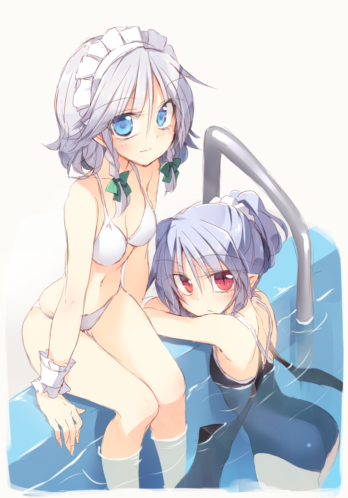 remilia scarlet and izayoi sakuya (touhou) drawn by satou_kibi