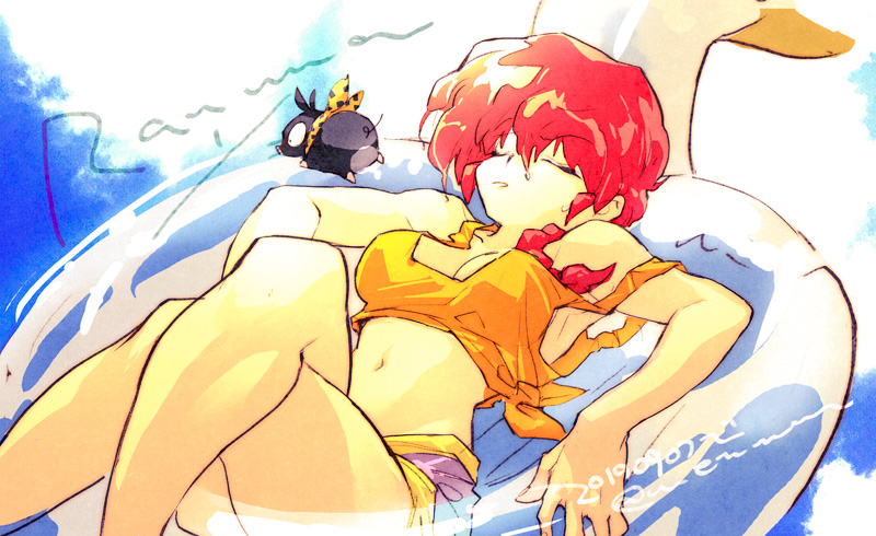 ranma-chan and p-chan (ranma 1/2) drawn by u_emmm