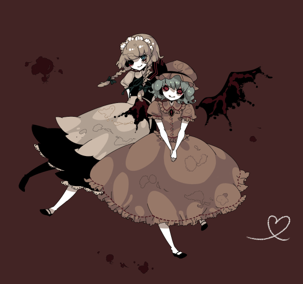 remilia scarlet and izayoi sakuya (touhou) drawn by shikimi_(yurakuru)