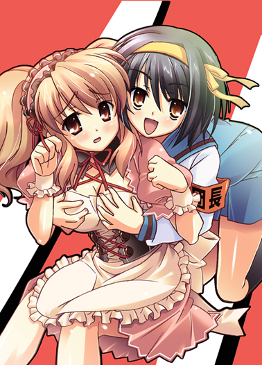 suzumiya haruhi and asahina mikuru (suzumiya haruhi no yuuutsu) drawn by amakusa_tobari