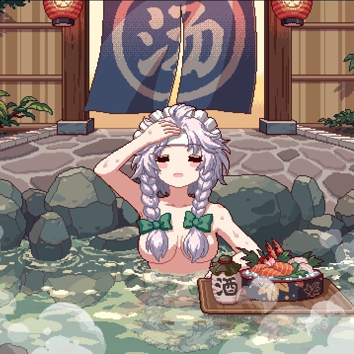 izayoi sakuya (touhou and 1 more) drawn by kumio