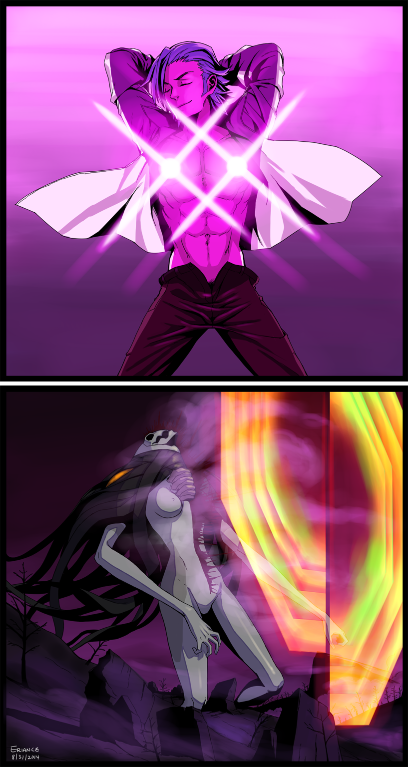 mikisugi aikurou and zeruel (neon genesis evangelion and 3 more) drawn by amuscaria