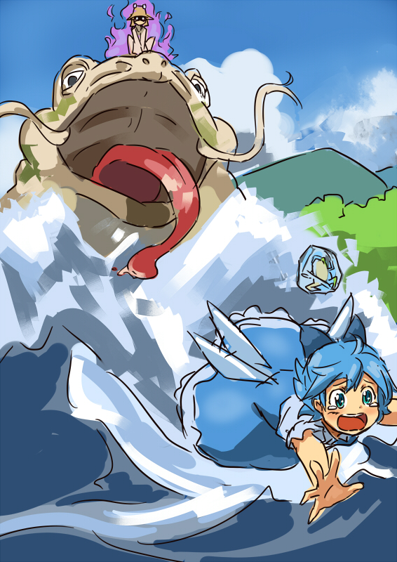 cirno and moriya suwako (touhou) drawn by shibasaki_shouji