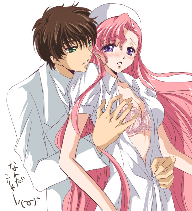 kururugi suzaku and euphemia li britannia (code geass) drawn by akina_tsukako
