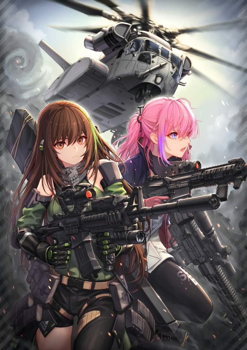 m4a1 and st ar-15 (girls' frontline) drawn by baek_hyang