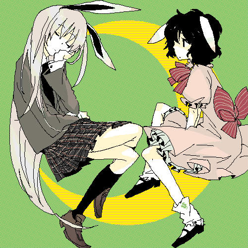 reisen udongein inaba and inaba tewi (touhou) drawn by sugi