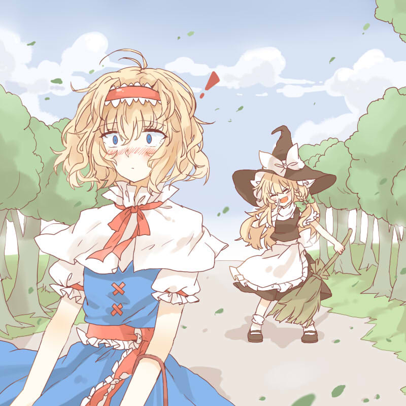 kirisame marisa and alice margatroid (touhou) drawn by meng_ziya