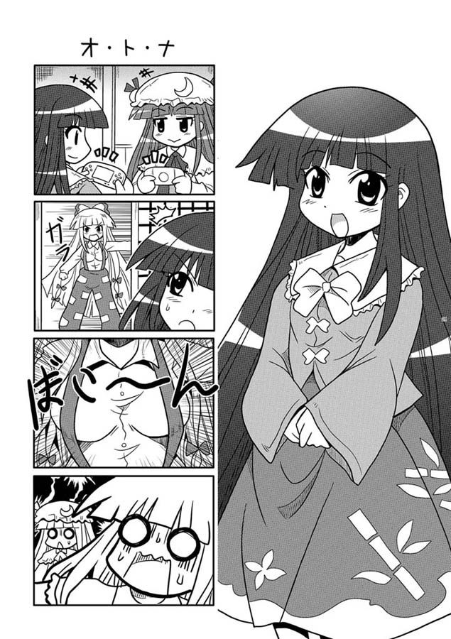 patchouli knowledge, fujiwara no mokou, and houraisan kaguya (touhou) drawn by colonel_aki