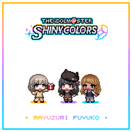 mayuzumi fuyuko, serizawa asahi, and izumi mei (idolmaster and 1 more) drawn by redforge