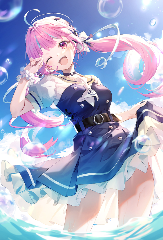minato aqua (hololive and 1 more) drawn by riichu