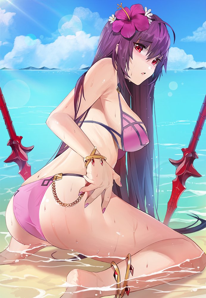 scathach (fate and 1 more) drawn by damda