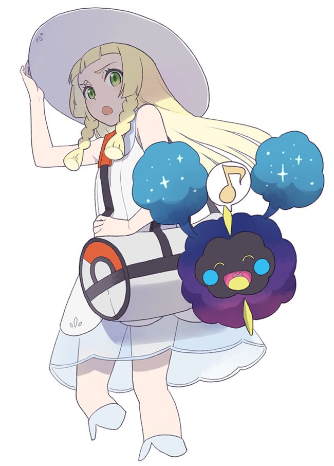 lillie and cosmog (pokemon and 1 more) drawn by mattaku_mousuke