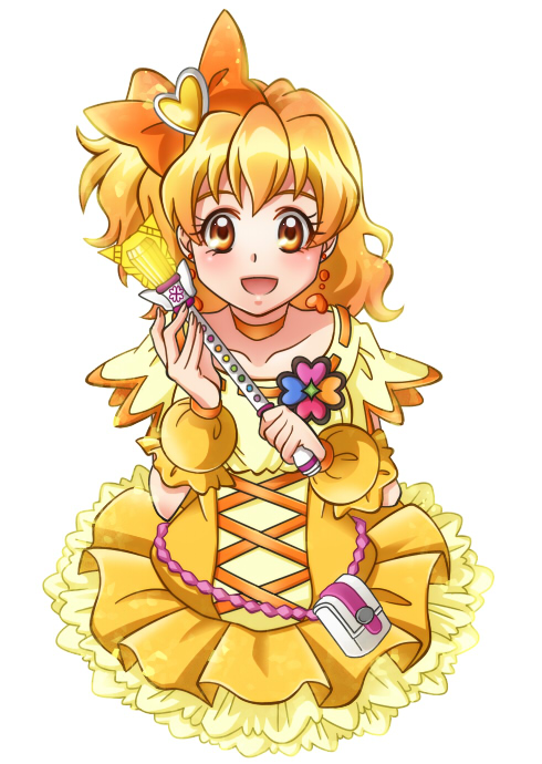 yamabuki inori and cure pine (precure and 1 more) drawn by x0000x