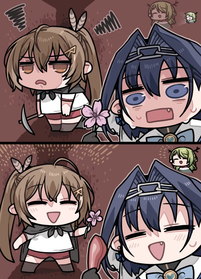 ouro kronii, nanashi mumei, and ceres fauna (hololive and 2 more) drawn by clipe