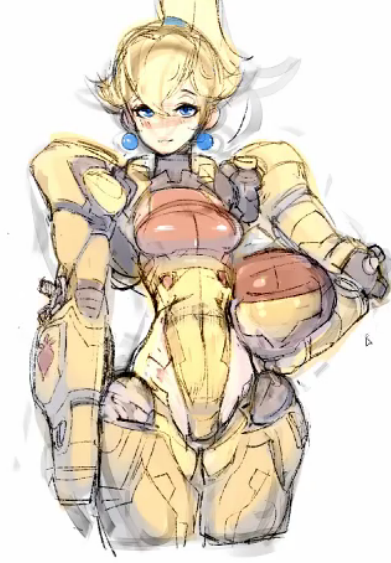 princess peach and samus aran (mario and 2 more) drawn by doxy