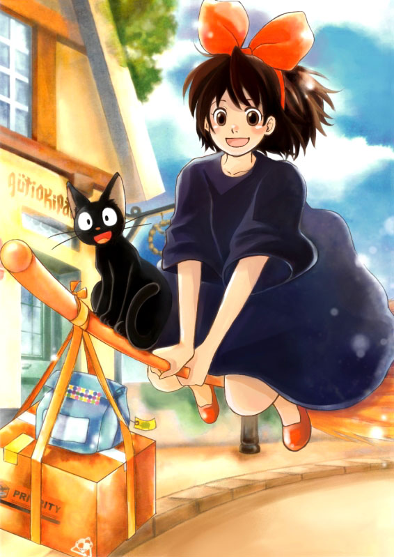 kiki and jiji (majo no takkyuubin) drawn by sakocchi