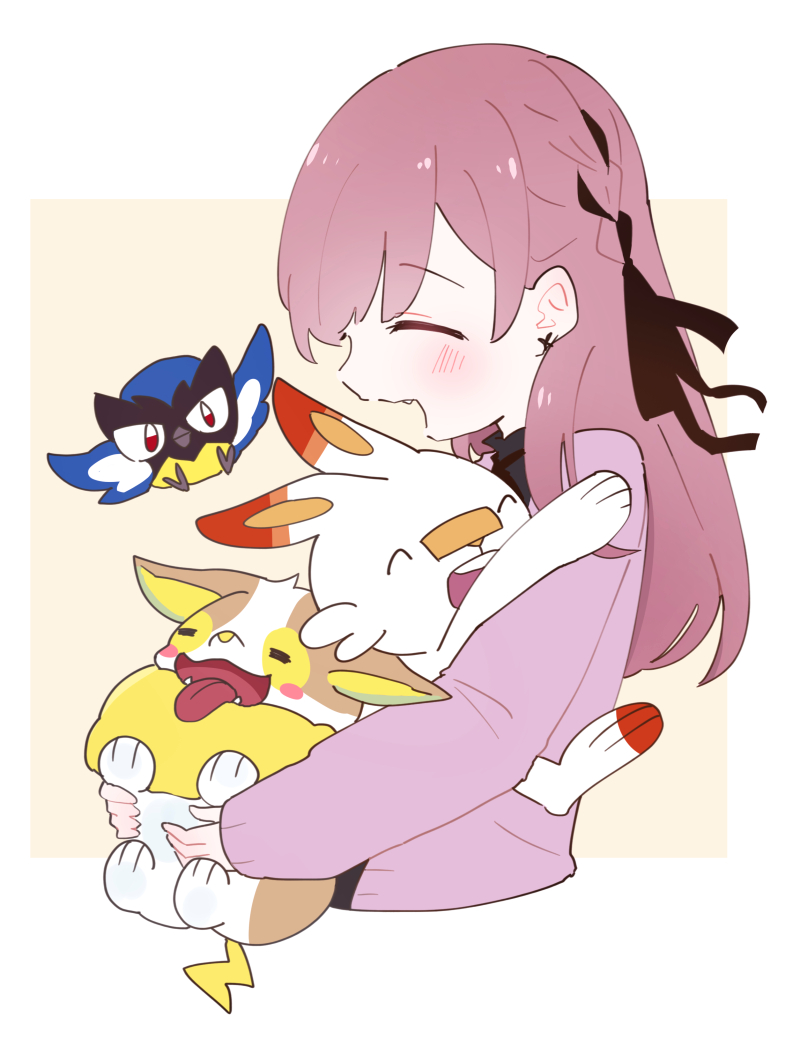 scorbunny, yamper, mikeneko, and rookidee (original and 2 more) drawn by sakana_(saka11205)