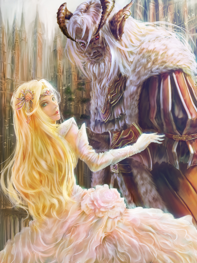 beauty and beast (original and 1 more) drawn by aias_randgris