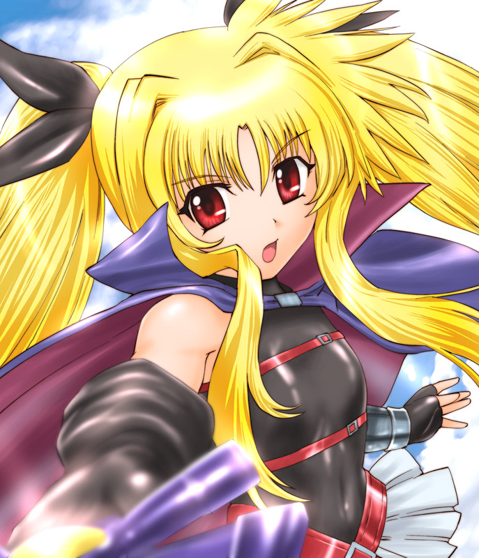 fate testarossa and bardiche (lyrical nanoha and 1 more) drawn by ueyama_michirou