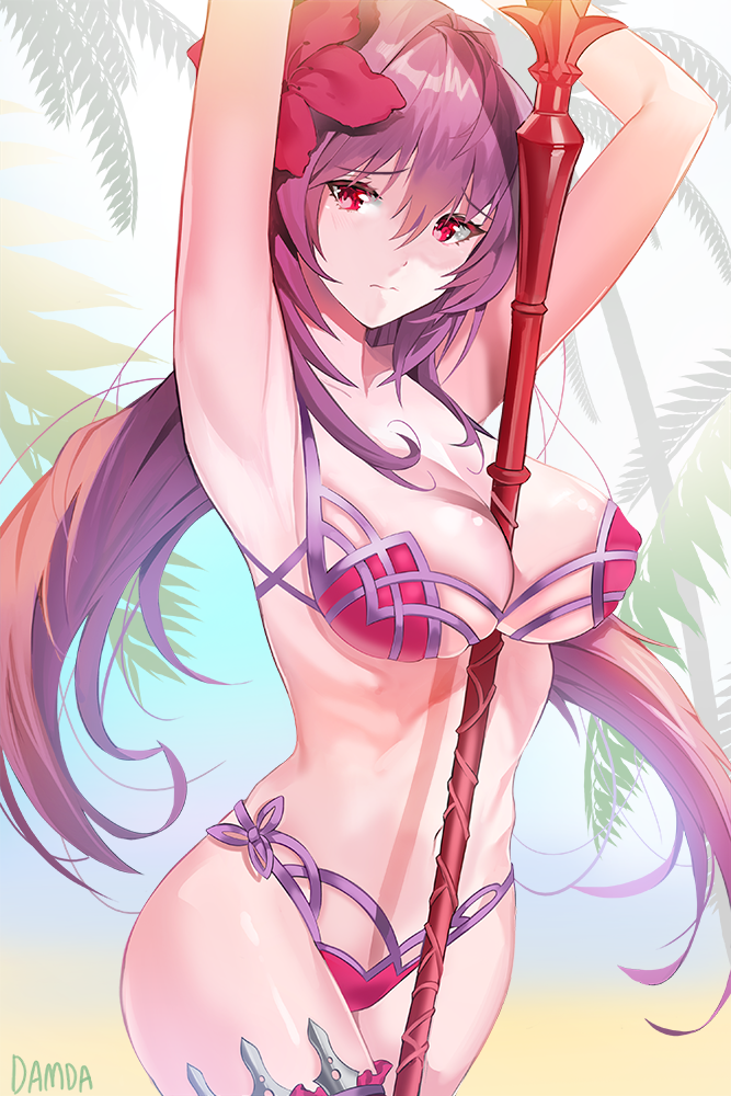 scathach (fate and 1 more) drawn by damda