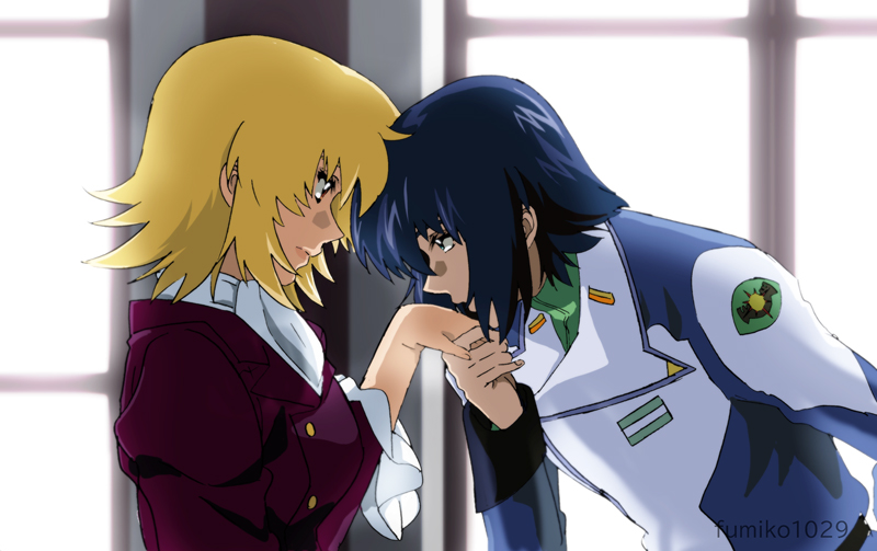 cagalli yula athha and athrun zala (gundam and 2 more) drawn by fumiko_(mesushi)