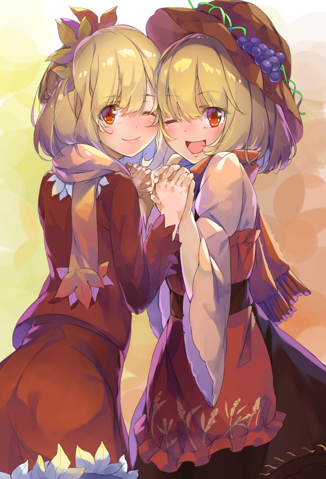 aki minoriko and aki shizuha (touhou) drawn by piyodesu